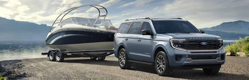 Ford Expedition towing a boat